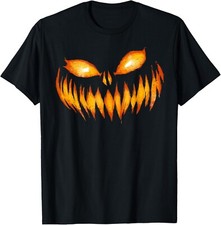 Jack O Lantern Scary Carved Pumpkin Face Halloween Costume T-Shirt