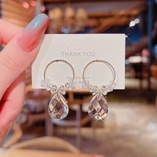 Crystal Teardrop Dangle Drop Earrings,Elegant Crystal Hoop Earring,Jewelry Gifts