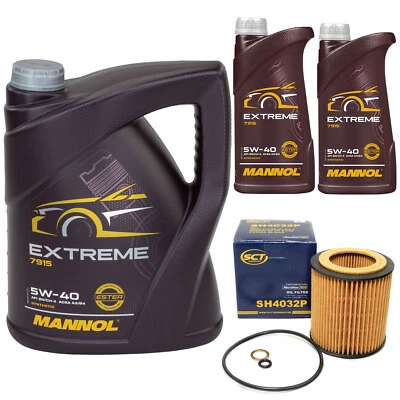 Motoröl Set MANNOL Extreme 5W-40 API 7 Liter + Ölfilter für BMW 1er 3er 5er 6er