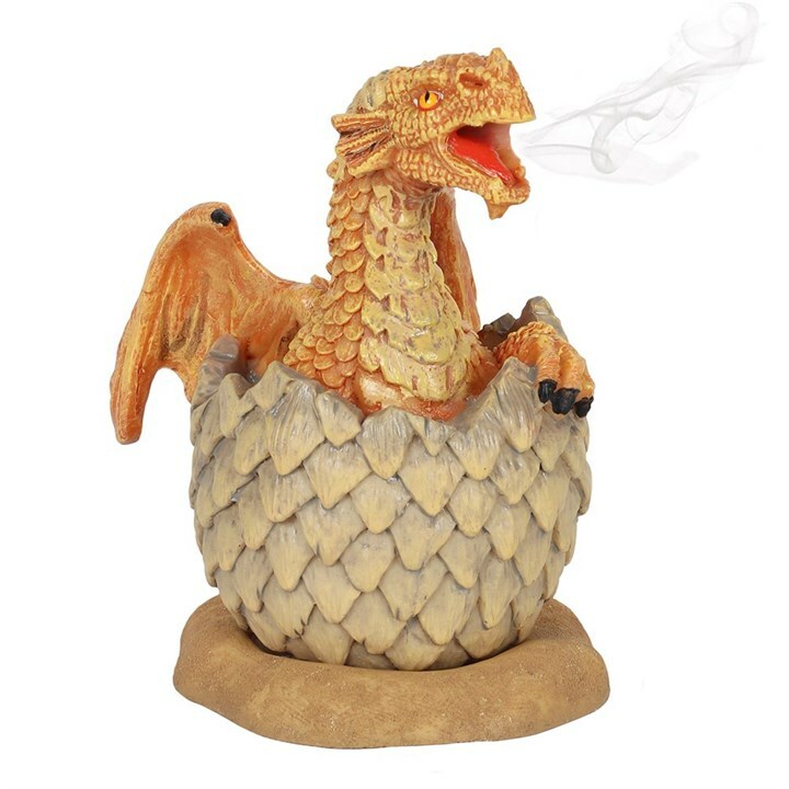 ANNE STOKES YELLOW HATCHING DRAGON INCENSE CONE BURNER AD_15238