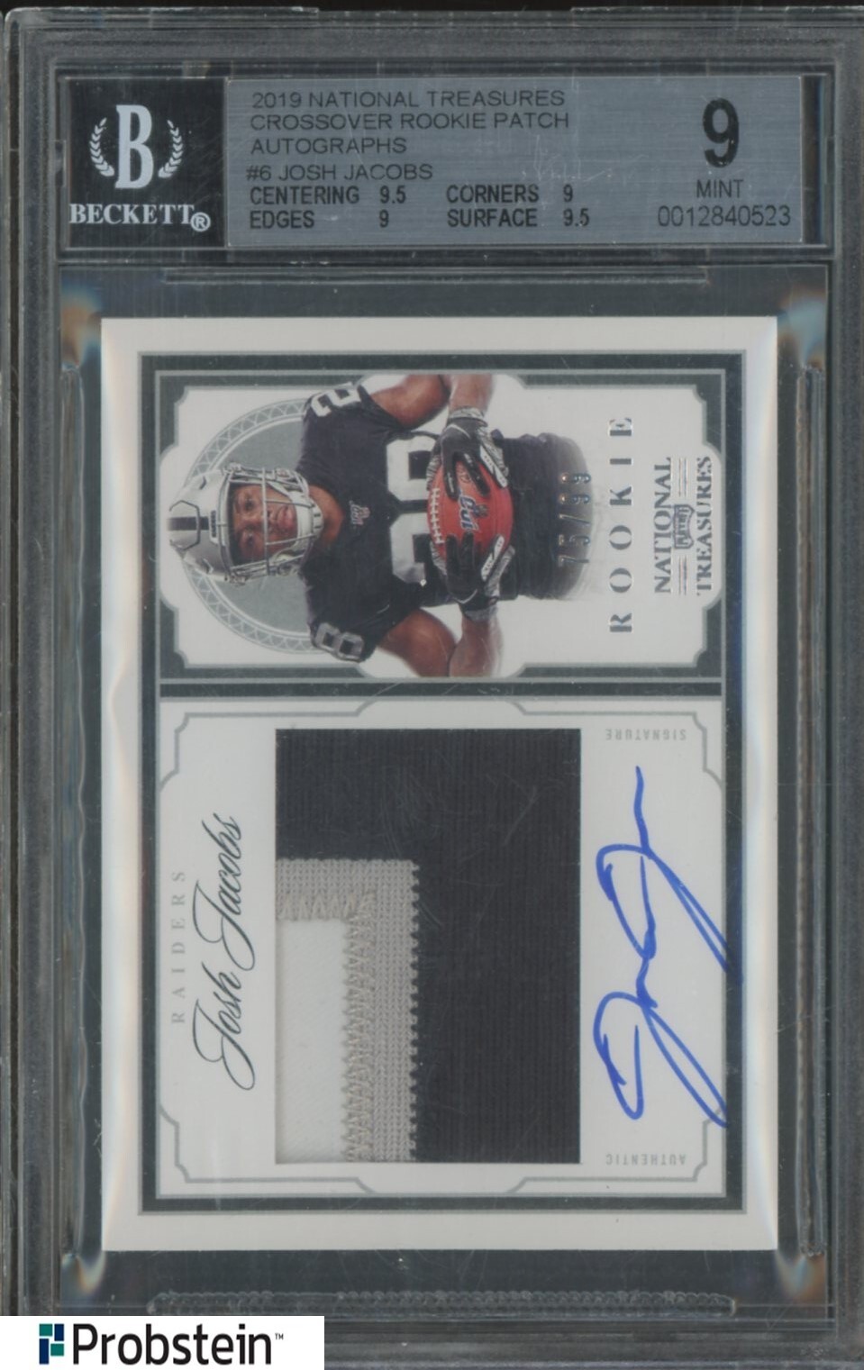 Josh Jacobs Panini National Treasures Crossover Rookie Patch Autographs #CRSJJ Base