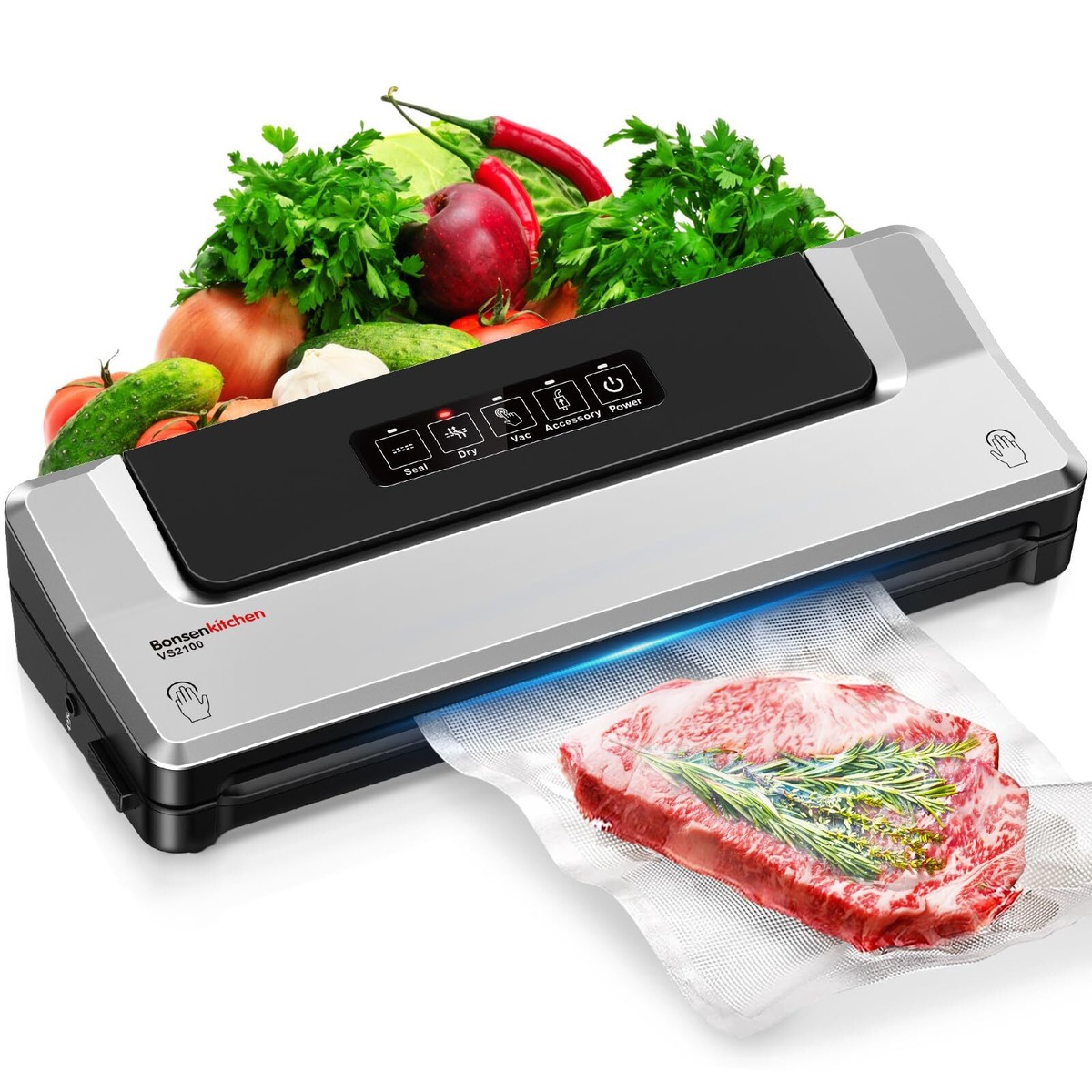 Bonsenkitchen Vacuum Sealer Machine Fast-Compact Food Sealer Globefish 