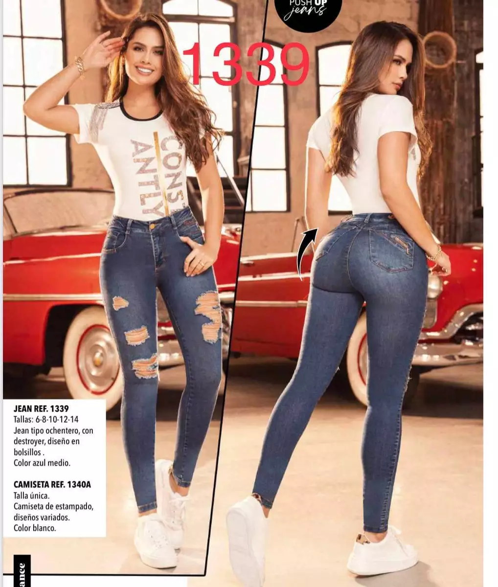 JEANS COLOMBIANOS F1339 Authentic Colombian Push Up Jeans, Jean Levanta  cola