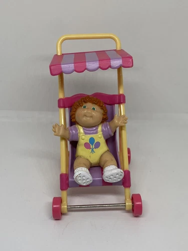 Vintage1984 Mini Cabbage Patch Kids Doll Figure W/Stroller Mini Balloon Patch