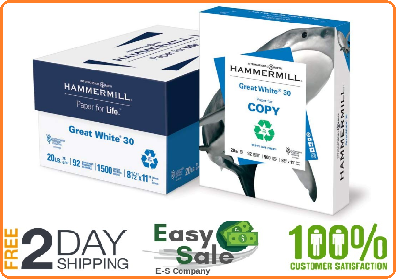 Printer Paper Office Multipurpose Sheets 8.5 x 11,1Ream, 500 Sheets