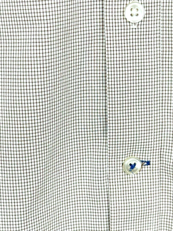 Camisa social RYAN SEACREST marrom xadrez manga longa slim fit 15 34/35 - Imagem 4 de 4