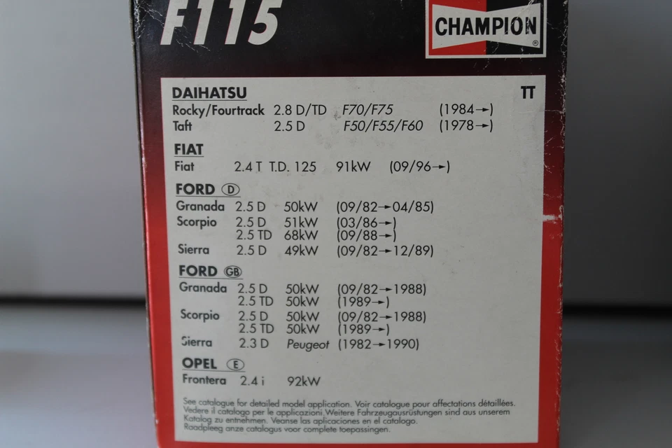 FILTRO OLIO PER FORD SCORPIO GRANADA 2.5 D TD CHAMPION F115 - Image 3 of 4
