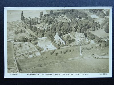 Kent / East Sussex GROOMBRIDGE St. Thomas Kirche & Schule - alte RP Postkarte