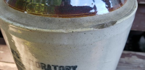 Antique Chr. Hansen's Laboratory Inc Advertising Stoneware Jug Little Falls NY - Picture 9 of 11