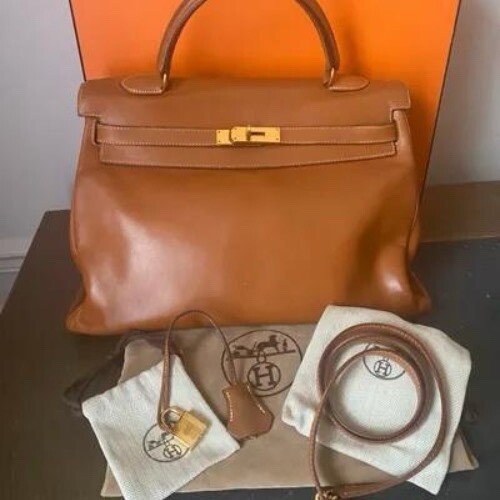 Original Hermès Kelly 35 Gold Swift Ledertasche | 1999 Vintage | Spa restauriert - Bild 1 von 6