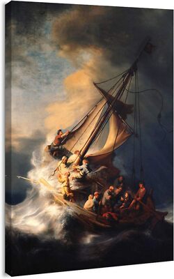 Canvas Print Wall Art - Christ in The Storm on The Sea of Galilee by Rembrandt