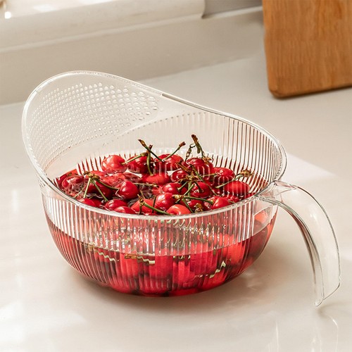1x Multi Use Rice Washing Vegetable Fruit Strainer Bowl Rice Washer Bowl - Picture 3 of 15