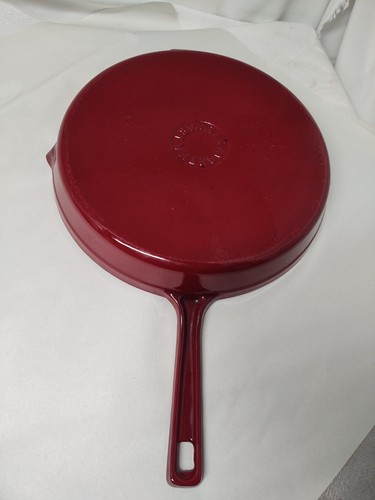 Martha Stewart Collection 12" Cast Iron Red Enamel Skillet Frying Pan - Afbeelding 9 van 24