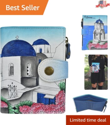 Genuine Cowhide Leather Ladies Wallet with Artistic Caribbean Scene