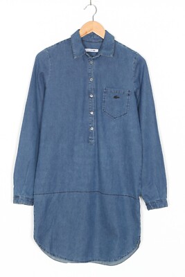 LACOSTE Denim Dress Shirt Women Size 34 Long Sleeve VR2874 | eBay