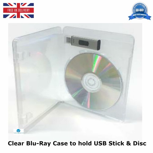 100 x Klar Bluray DVD 14 mm Wirbelsäulenhalter für USB Stick und Disc Ersatzhülle - Bild 1 von 5