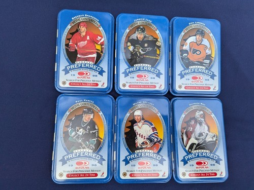 Juego completo de 24 latas de cartas de coleccionista preferidas NHL Donruss 1997 1998 VACÍAS - Imagen 7 de 7
