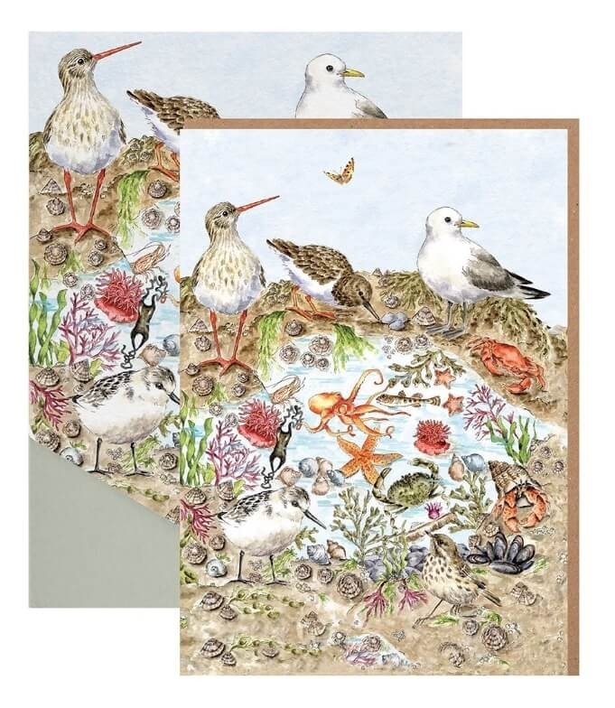 Wrendale Seaside Notecards Pack of 8 Notelets Cards – Wildlife Design Cute Gift
