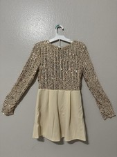Women’s Mini Sequin Dress, Small, Beige