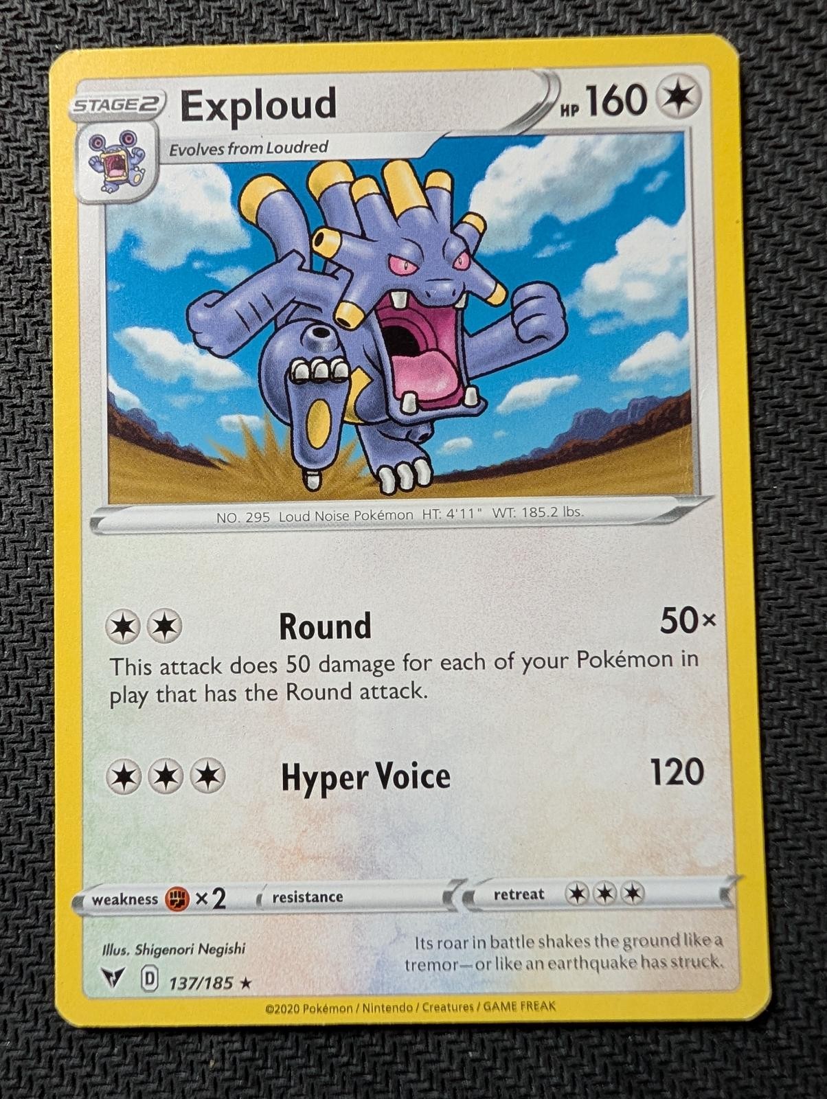 Exploud 137/185 Rare Vivid Voltage Pokemon Heavily Played