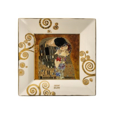 Gustav Klimt Dekoteller Schale DER KUSS 12x12cm Goebel Porzellan