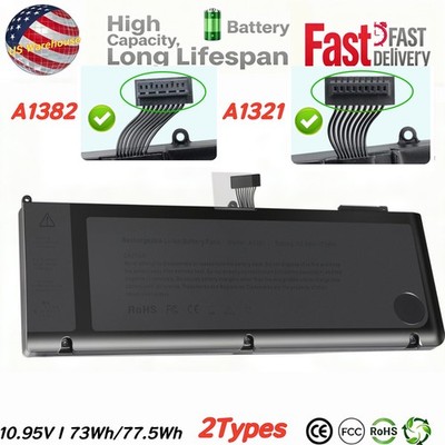 A1382 Battery for Apple MacBook Pro Unibody 15'' A1286 2011 2012 2009 2010 A1321