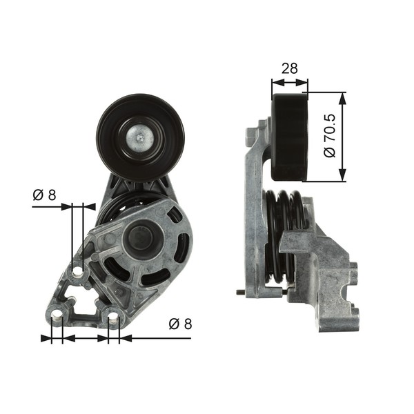 Gates Riemenspanner Keilrippenriemen FüR Vw Lupo Audi A2 Polo Seat Ibiza Iii-image