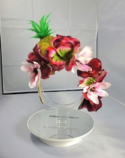 Vintage inspired tropical tiki headband featuring pineapple and hibiscus flowers