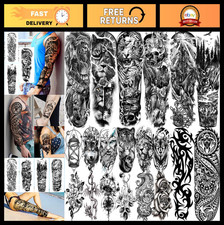20 Extra Large Temporary Tattoos Sleeve for Men  Women - Waterproof Animal Desi