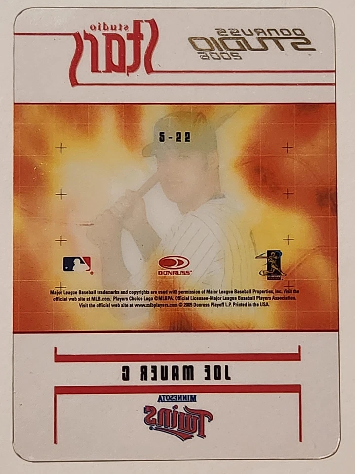 Donruss Studio Stars Platinum 42/50 2005 Joe Mauer # 22  Foto 2 de 2