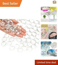 Elegant 1 LB Clear Flat Glass Marbles for Vases  Crafts - 100 pcs Included