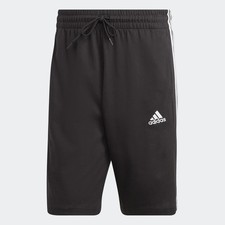 adidas men Essentials Single Jersey 3-Stripes Shorts Large