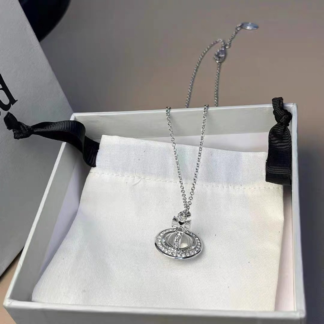 Vivienne Westwood Nana Transparent Clear Small Orb Pendant Silver