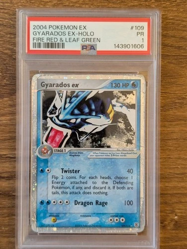 2004 Pokemon Fire Red Leaf Green FRLG PSA 1 Gyarados EX #109 FA Full Art Holo