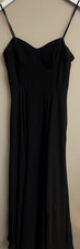 Lulus S Black Solid Sweetheart Strappy Sleeveless Pleated Maxi Dress Women