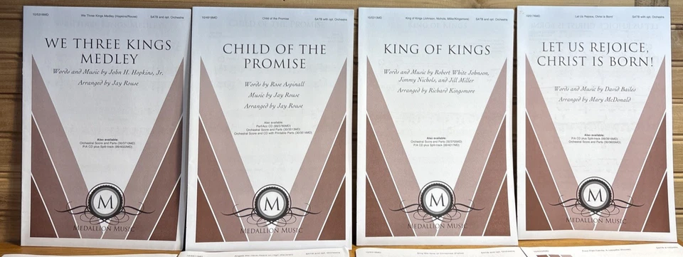 奖章音乐圣诞合唱团乐谱教堂歌曲可选。 管弦乐队 8 件装 — 第 2/4 张图片