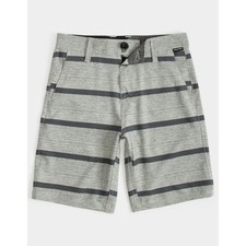 Volcom Frickin Surf N Turf Boys Hybrid Shorts Size 20 30 Gray Black Stripe