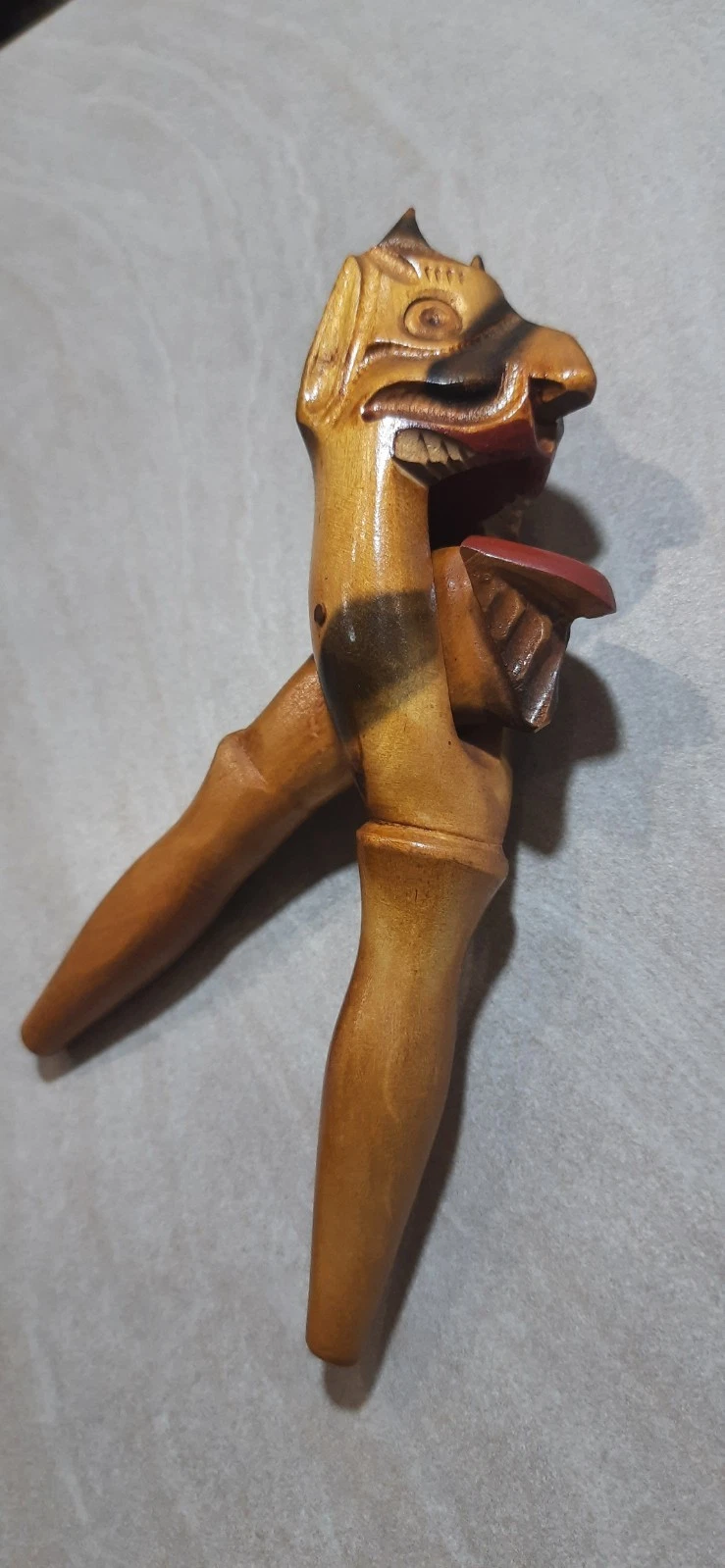 Nutcracker. Vintage wooden devil nutcracrer, lucifer