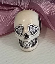 Pandora Skull Charm Bead S925 Sterling Silver Gothic Halloween Jewellery