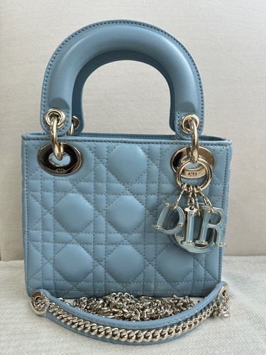 CHRISTIAN DIOR Dior Small Lady Dior Bag Cannage Lambskin Cloud Blue LGHW