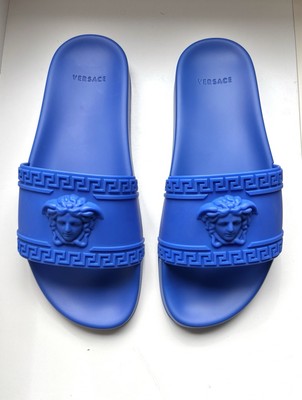 Versace Palazzo Men's Flip Flop Slides - Blue, EU 45