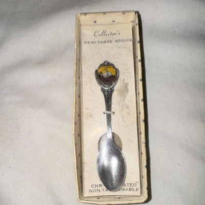 Silver Metal Demi-Tasse Spoon Texas America Souvenir Collector Boxed