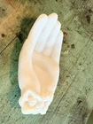 John E Kemple Vintage White Milk Glass Open Hand Trinket Dish Flowers