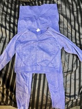 Women  s Purple Active Set - Long Sleeve Top and Leggings