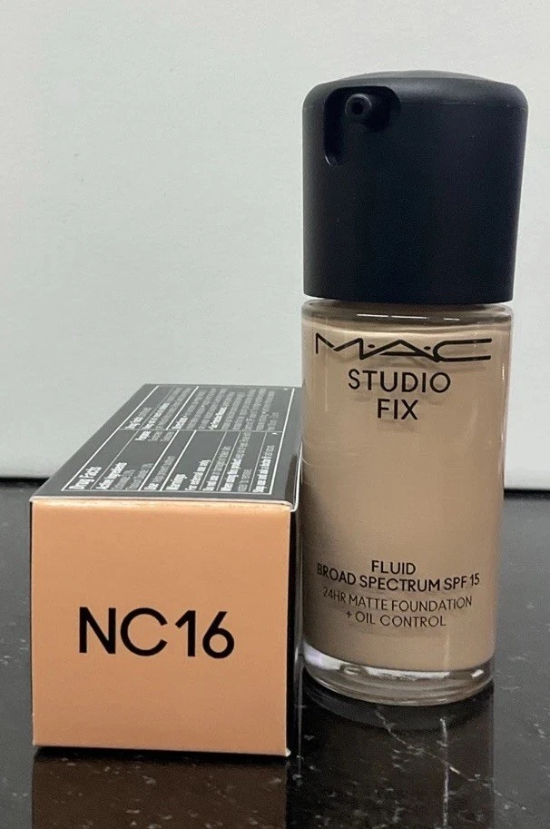 MAC Studio Fix Fluid SPF 15 24HR Matte Foundation+Oil Control-NC16-1oz/30ml-NIB - Image 4 of 4