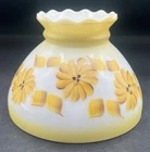 Vintage Milk Glass Hand Paint With Daisys Shade Replacement 7 7/8" Fitter