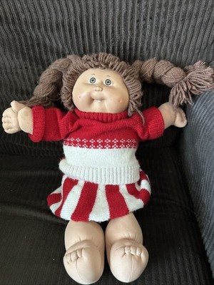 Cabbage Patch 1985 Brown Double Braids Hazel Eyes Vintage EUC