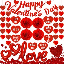 Valentines Day Decorations Set with Happy Valentine'S Day Banner, Garlands, Love