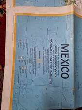Vintage National Geographic Karte von Mexiko 1973