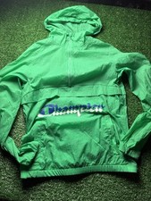 Champion Green Windbreaker Pull Over Size Small
